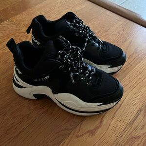 Naked Wolfe Black and White Sneakers